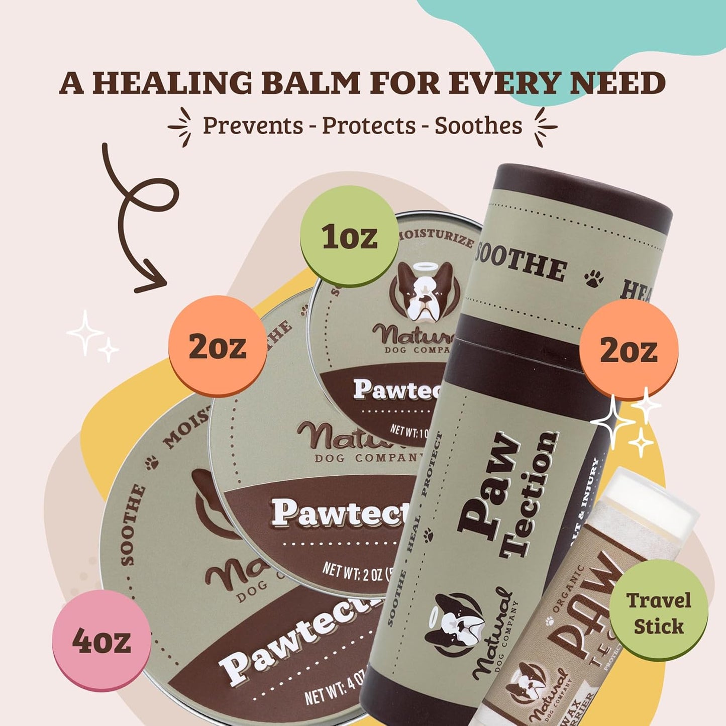 Pawtection Dog Paw Wax – Dog Paw Protection for Hot Pavement, Sand, Asphalt & Trails, Waxy Barrier Balm for Summer Walks, Hiking & Beach Days, Non-Toxic, and Lick Safe, 1 Oz Tin