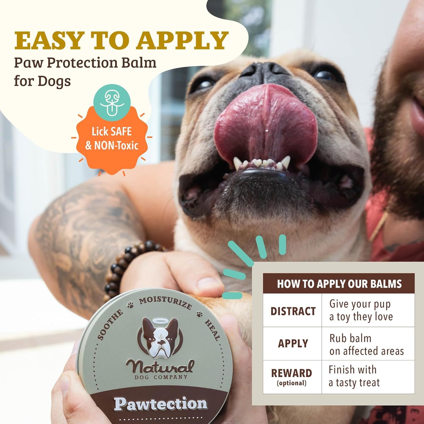 Pawtection Dog Paw Wax – Dog Paw Protection for Hot Pavement, Sand, Asphalt & Trails, Waxy Barrier Balm for Summer Walks, Hiking & Beach Days, Non-Toxic, and Lick Safe, 1 Oz Tin
