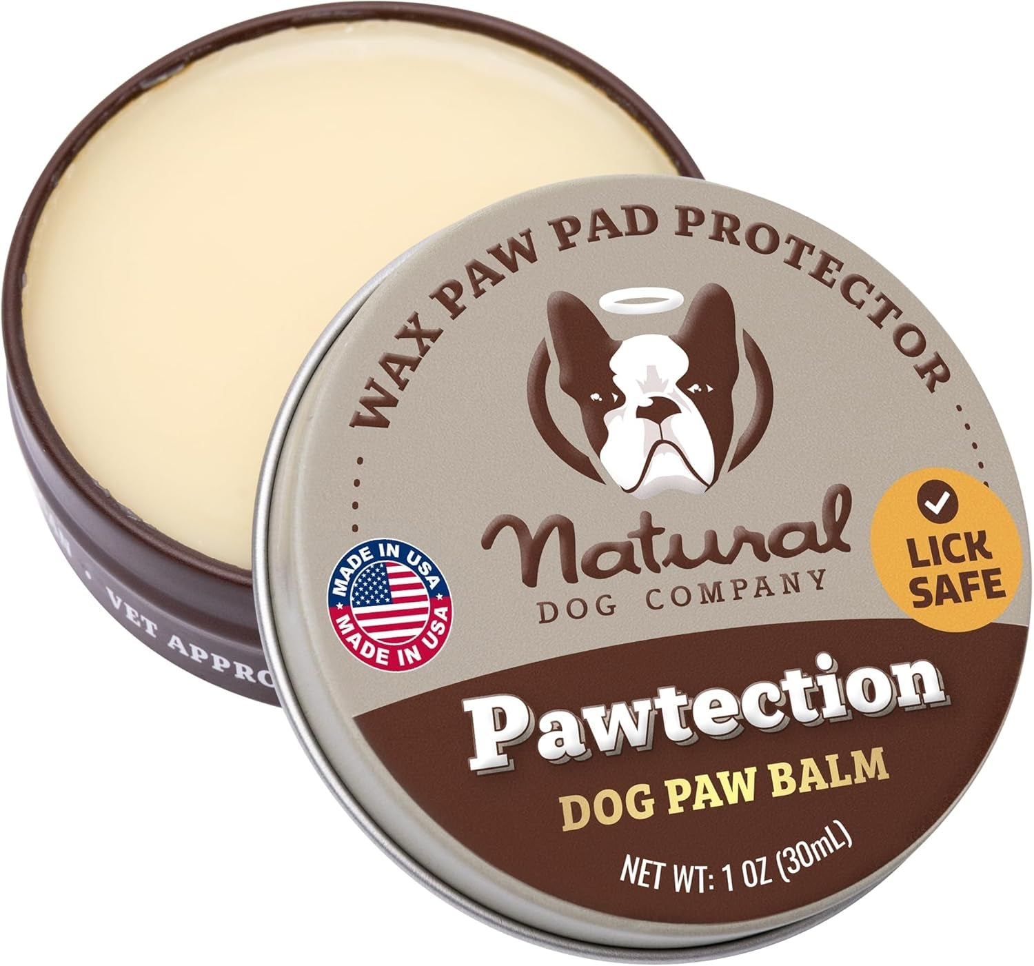 Pawtection Dog Paw Wax – Dog Paw Protection for Hot Pavement, Sand, Asphalt & Trails, Waxy Barrier Balm for Summer Walks, Hiking & Beach Days, Non-Toxic, and Lick Safe, 1 Oz Tin