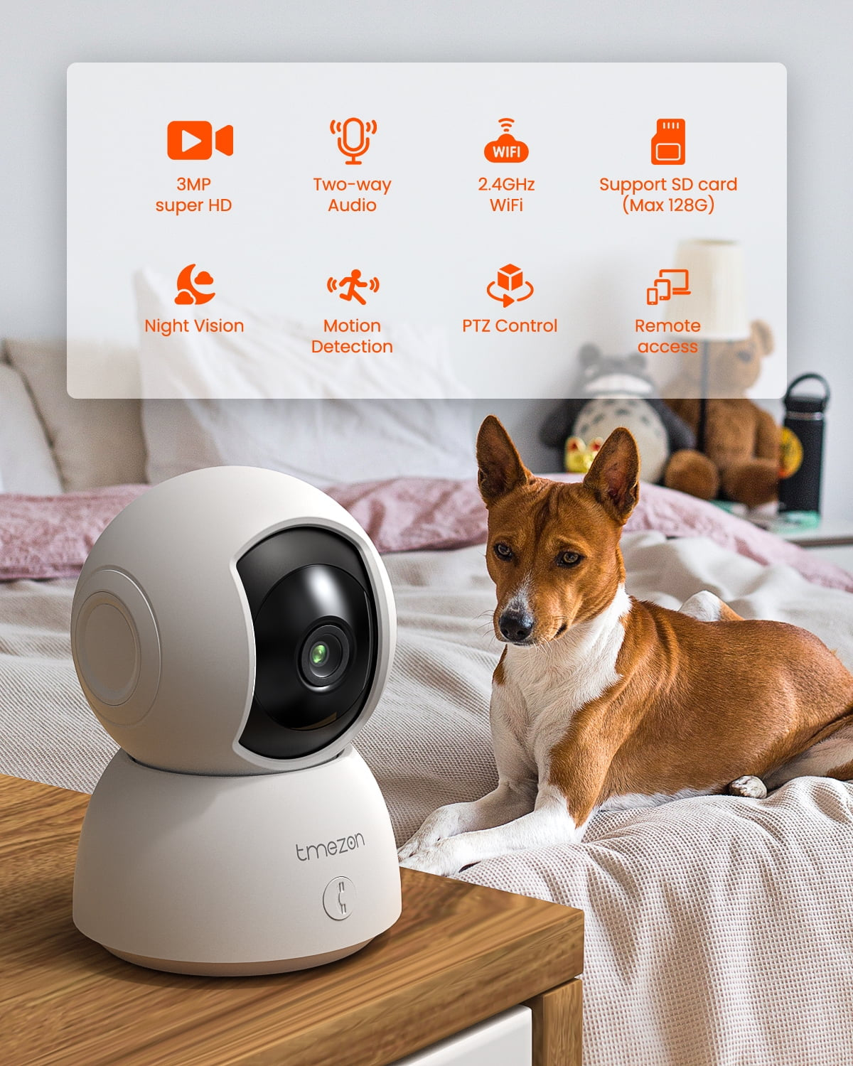 Indoor Two-Way Wireless Video Camera for Pets