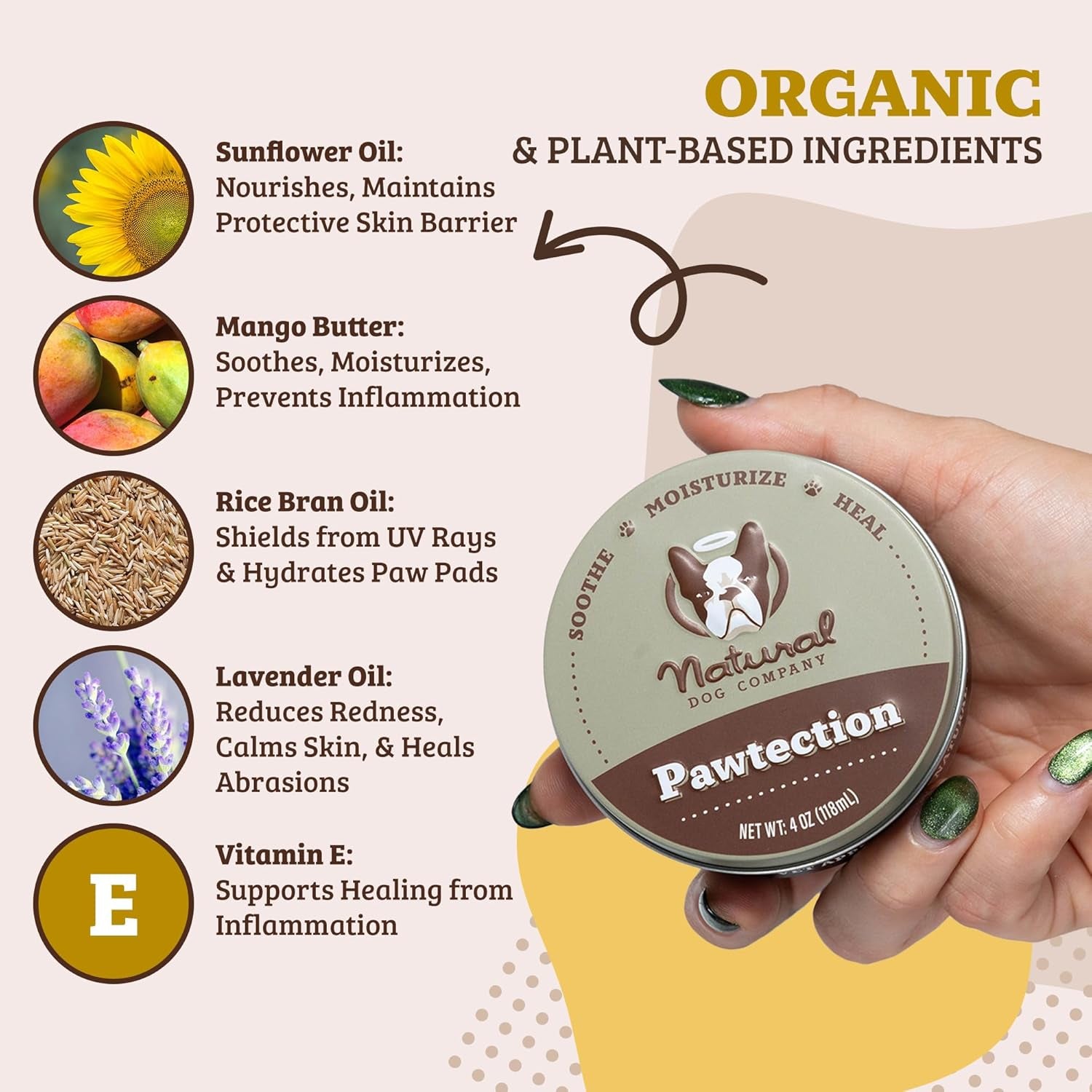 Pawtection Dog Paw Wax – Dog Paw Protection for Hot Pavement, Sand, Asphalt & Trails, Waxy Barrier Balm for Summer Walks, Hiking & Beach Days, Non-Toxic, and Lick Safe, 1 Oz Tin
