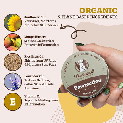 Pawtection Dog Paw Wax – Dog Paw Protection for Hot Pavement, Sand, Asphalt & Trails, Waxy Barrier Balm for Summer Walks, Hiking & Beach Days, Non-Toxic, and Lick Safe, 1 Oz Tin